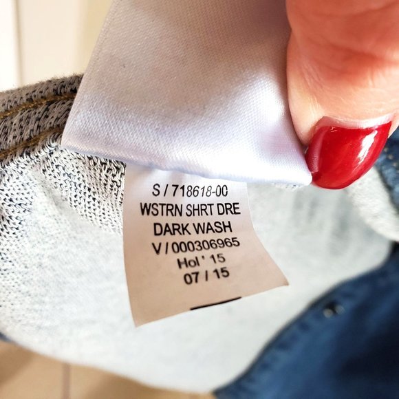 Gap 1969 Womens Dress Blue M Western Cowboy Shirt Dress Button up Collared - Picture 5 of 7